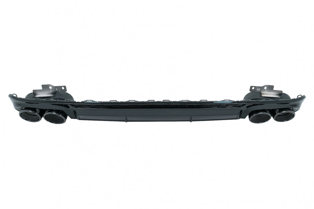 Rear Bumper Diffuser with Exhaust Tips S6 Design Piano Black for Audi A6 C8 4K (2018–Up)