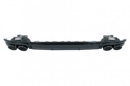 Rear Bumper Diffuser with Exhaust Tips S6 Design Piano Black for Audi A6 C8 4K (2018–Up)