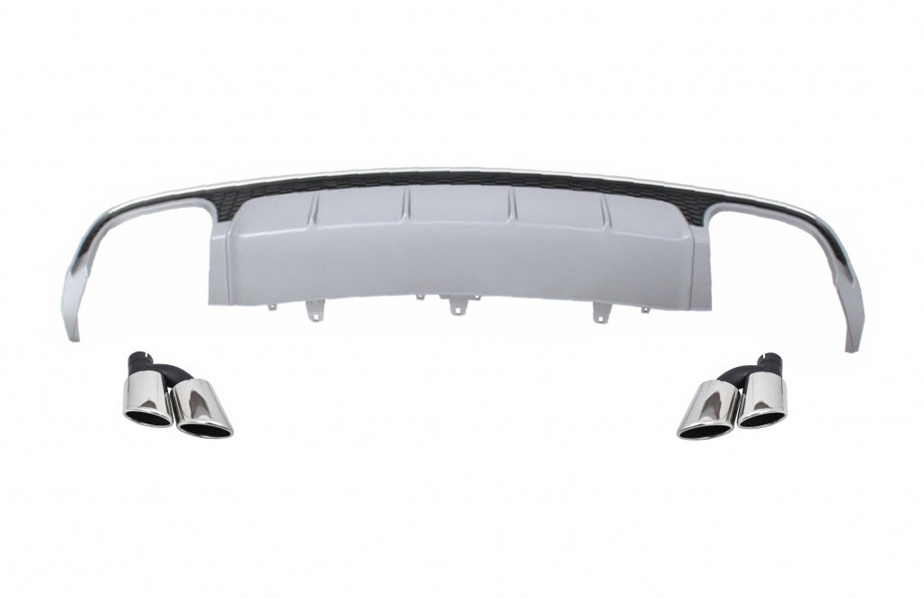 Rear Bumper Diffuser with Exhaust Tips S6 Design for Audi A6 4G Facelift Sedan / Avant (2015–2018)