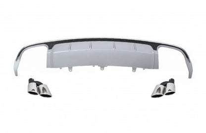 Rear Bumper Diffuser with Exhaust Tips S6 Design for Audi A6 4G Facelift Sedan / Avant (2015–2018)