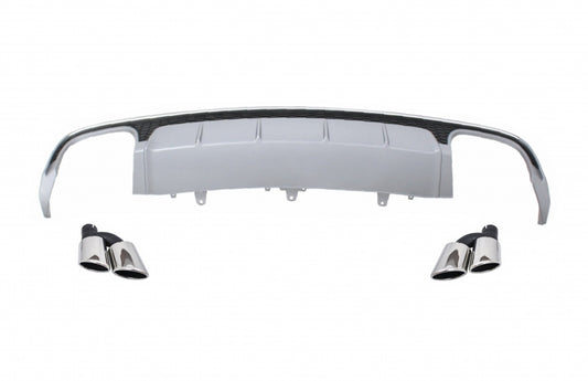 Rear Bumper Diffuser with Exhaust Tips S6 Design for Audi A6 4G Facelift Sedan / Avant (2015–2018)