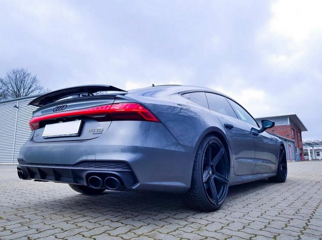 Rear Bumper Diffuser with Exhaust Tips S7 RS7 Design for Audi A7 4K8 S-Line (2018–Up)
