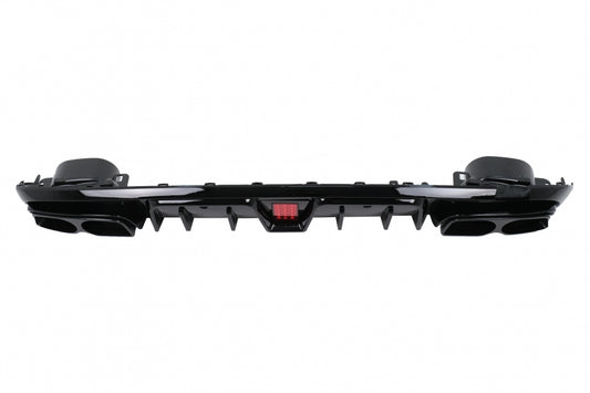 Rear Bumper Diffuser with Exhaust Tips for Mercedes C-Class W205 S205 Sport Line (2014–2020)
