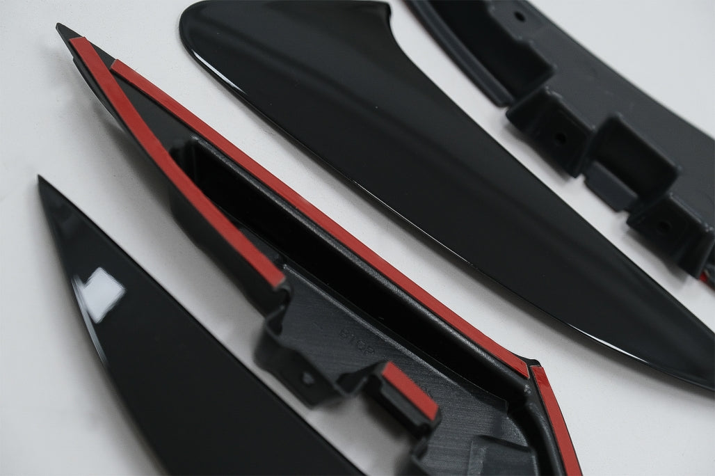 Rear Bumper Fins CLA45S Design Piano Black for Mercedes CLA C118 X118 AMG Line (2019–Up)