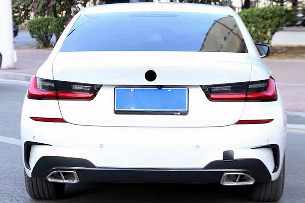 Rear Bumper Flaps Side Fins Flics Piano Black for BMW 3 Series G20 G21 G28 M-Sport (2018–Up)