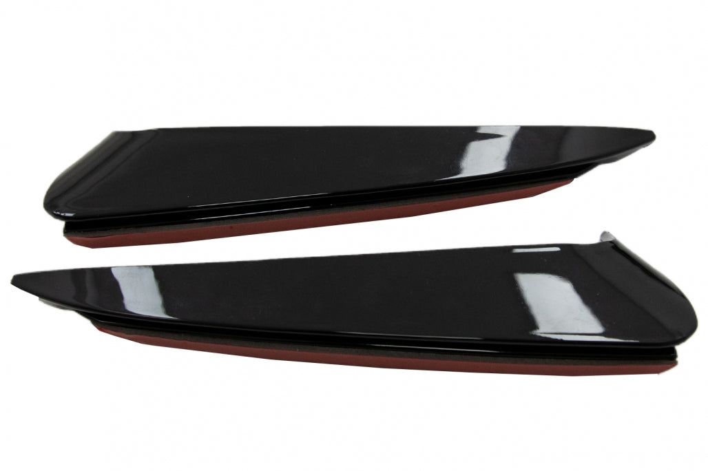 Rear Bumper Flaps Side Fins Piano Black for Mercedes C-Class W205 Sedan AMG Line (2014–2020)