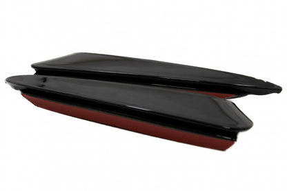 Rear Bumper Flaps Side Fins Piano Black for Mercedes C-Class W205 Sedan AMG Line (2014–2020)