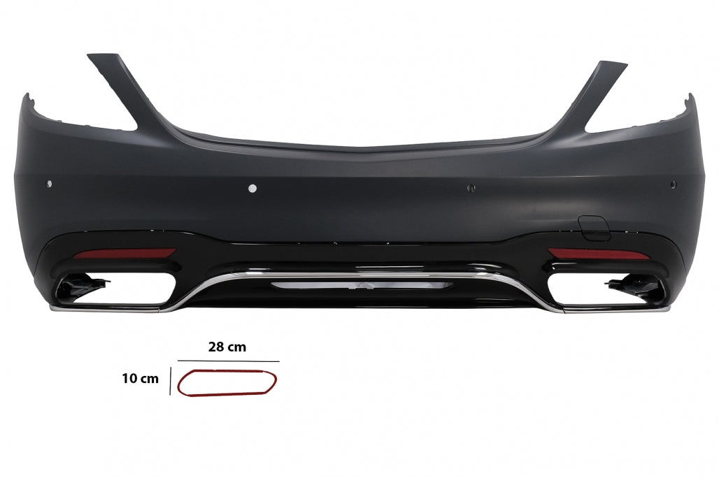 Rear Bumper S63 Design for Mercedes S-Class W222 Facelift Sedan (07.2017–08.2020)