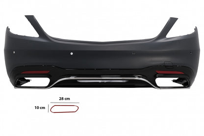 Rear Bumper S63 Design for Mercedes S-Class W222 Facelift Sedan (07.2017–08.2020)