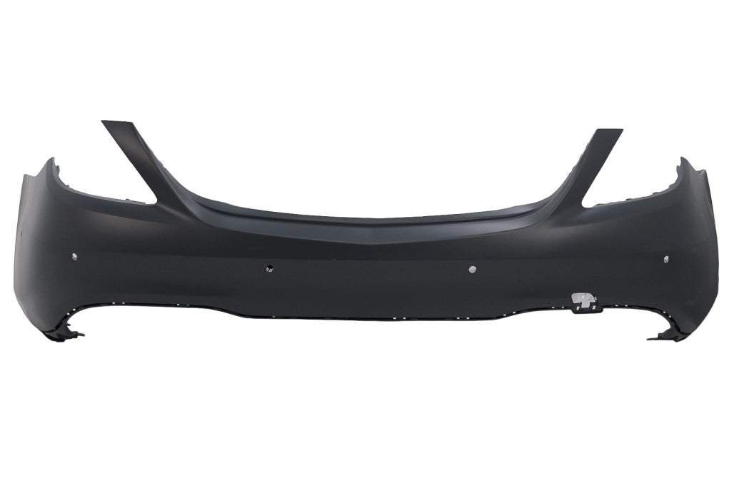 Rear Bumper S63 Design with Diffuser & Black Emerald Exhaust Tips for Mercedes S-Class W222 Facelift Sedan (07.2017–08.2020)