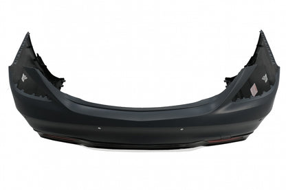 Rear Bumper S63 Design with Diffuser & Black Emerald Exhaust Tips for Mercedes S-Class W222 Facelift Sedan (07.2017–08.2020)