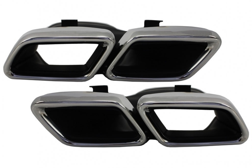 Rear Bumper S63 Design with Diffuser & Chrome Exhaust Tips for Mercedes S-Class W222 Facelift Sedan (07.2017–08.2020)