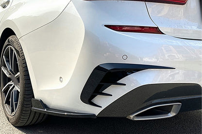 Rear Bumper Side Fins Flaps Piano Black for BMW 3 Series G20 G21 G28 M-Sport (2018–Up)