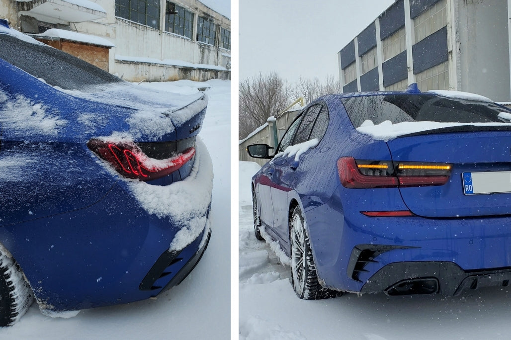 Rear Bumper Side Fins Flaps Piano Black for BMW 3 Series G20 G21 G28 M-Sport (2018–Up)