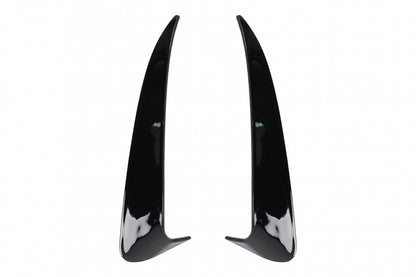 Rear Bumper Side Fins Piano Black for Mercedes C-Class W205 AMG Line (2014–2020)