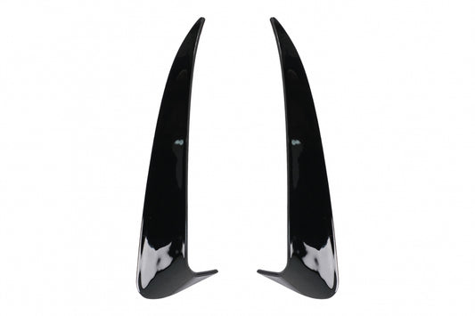 Rear Bumper Side Fins Piano Black for Mercedes C-Class W205 AMG Line (2014–2020)