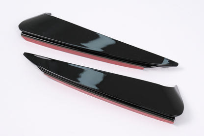 Rear Bumper Side Fins Piano Black for Mercedes C-Class W205 AMG Line (2014–2020)