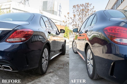 Rear Bumper Side Fins Piano Black for Mercedes C-Class W205 AMG Line (2014–2020)