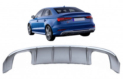 Rear Bumper Valance Diffuser compatible with Audi A3 8V Facelift (2016-2019) S-Line Bumper Sedan Convertible S3 Design