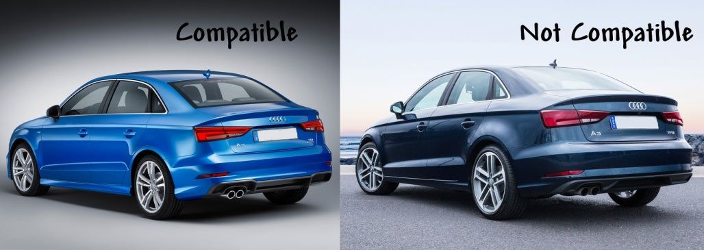 Rear Bumper Valance Diffuser compatible with Audi A3 8V Facelift (2016-2019) S-Line Bumper Sedan Convertible S3 Design