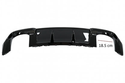 Rear Bumper Valance Diffuser compatible with Audi A3 8V Facelift (2016-2019) Sedan Cabrio RS3 Design S-line Piano Black