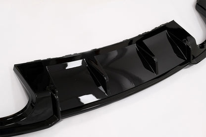 Rear Bumper Valance Diffuser compatible with Audi A3 8V Facelift (2016-2019) Sedan Cabrio RS3 Design S-line Piano Black