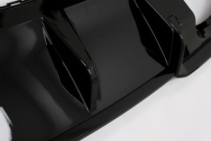 Rear Bumper Valance Diffuser compatible with Audi A3 8V Facelift (2016-2019) Sedan Cabrio RS3 Design S-line Piano Black