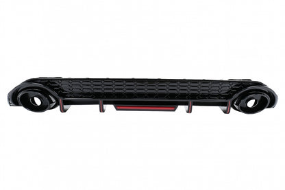 Rear Bumper Valance Diffuser compatible with Audi A3 8Y Hatchback S-Line and S3 2020-up, aggressive sport design with brake light integration.