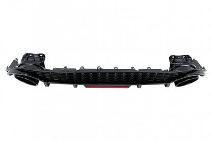 Rear Bumper Valance Diffuser compatible with Audi A3 8Y Hatchback S-Line and S3 2020-up, aggressive sport design with brake light integration.