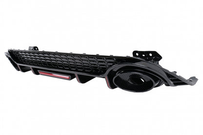 Rear Bumper Valance Diffuser compatible with Audi A3 8Y Hatchback S-Line and S3 2020-up, aggressive sport design with brake light integration.