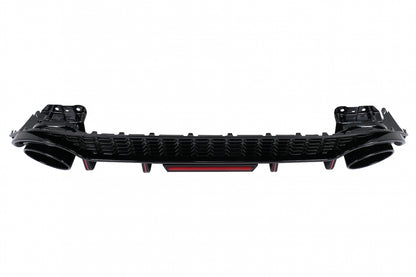 Rear Bumper Valance Diffuser compatible with Audi A3 8Y Sedan S-Line and S3 2020-up, aggressive design with brake light, premium plastic build.