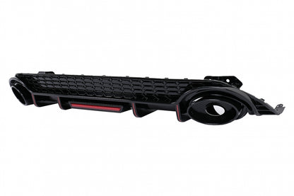 Rear Bumper Valance Diffuser compatible with Audi A3 8Y Sedan S-Line and S3 2020-up, aggressive design with brake light, premium plastic build.