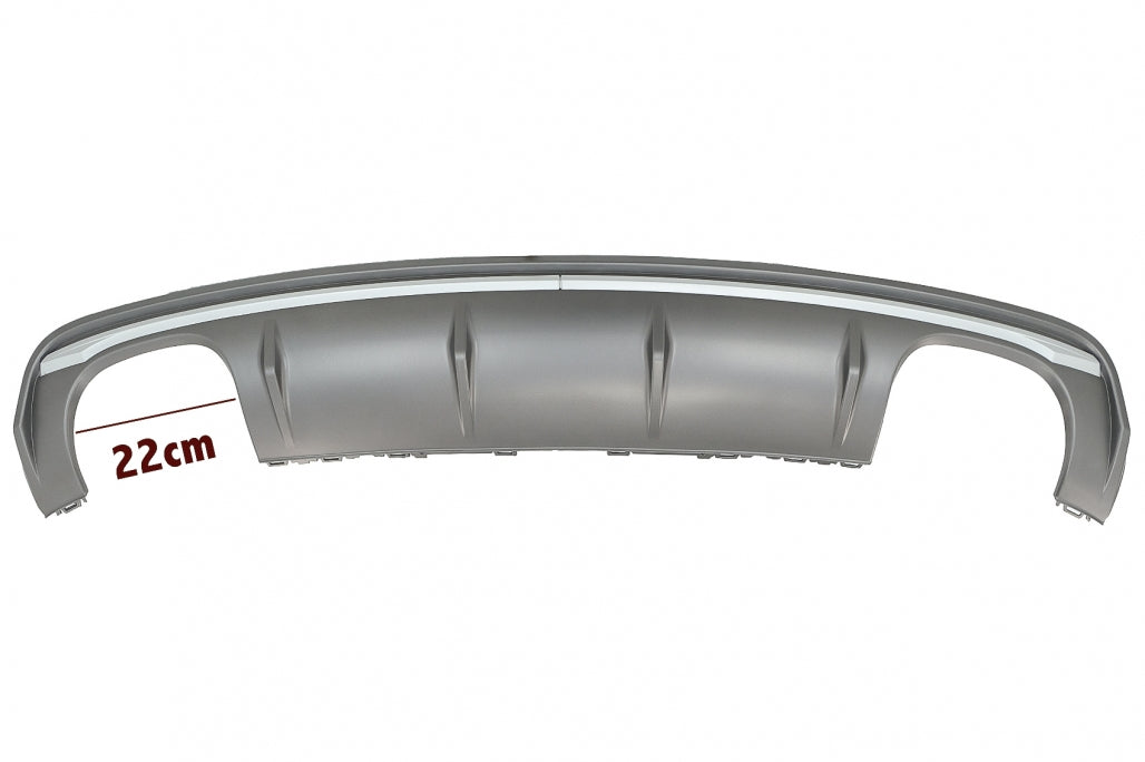 Rear Bumper Valance Diffuser with Exhaust System Piano Black for Audi A3 8V Sedan (2012–2015) S3 Design