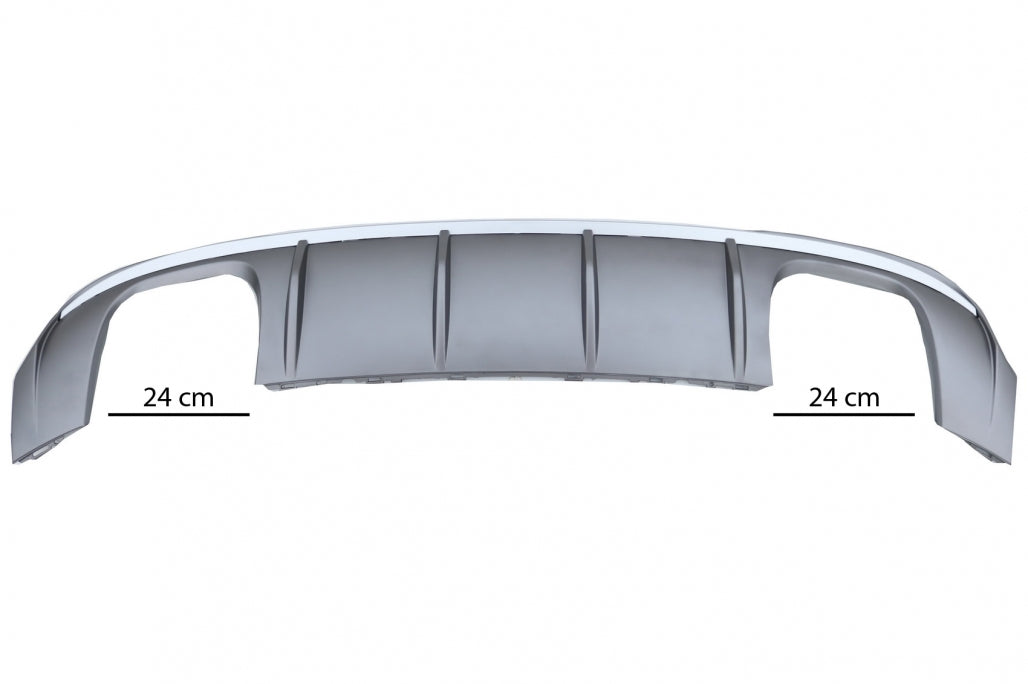 Rear Bumper Valance Diffuser with Exhaust System for Audi A3 8V Facelift Sedan Convertible (2016–2019) S3 Design