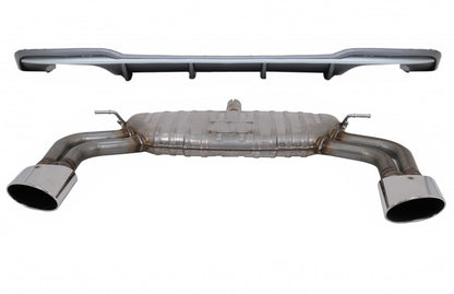 Rear Bumper Valance Diffuser with Exhaust System for Audi A3 8V Facelift Sedan Convertible (2016–2019) S3 Design