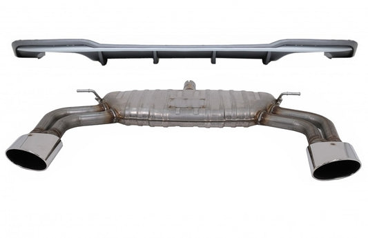 Rear Bumper Valance Diffuser with Exhaust System for Audi A3 8V Facelift Sedan Convertible (2016–2019) S3 Design