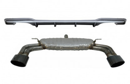 Rear Bumper Valance Diffuser with Exhaust System for Audi A3 8V Facelift Sedan Convertible (2016–2019) S3 Design