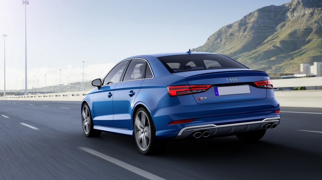 Rear Bumper Valance Diffuser with Exhaust System for Audi A3 8V Facelift Sedan Convertible (2016–2019) S3 Design