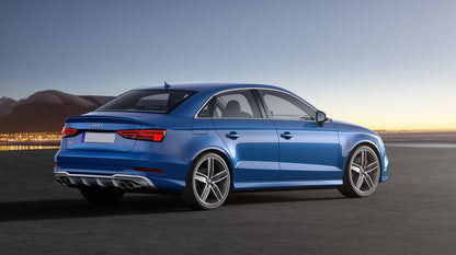 Rear Bumper Valance Diffuser with Exhaust System for Audi A3 8V Facelift Sedan Convertible (2016–2019) S3 Design