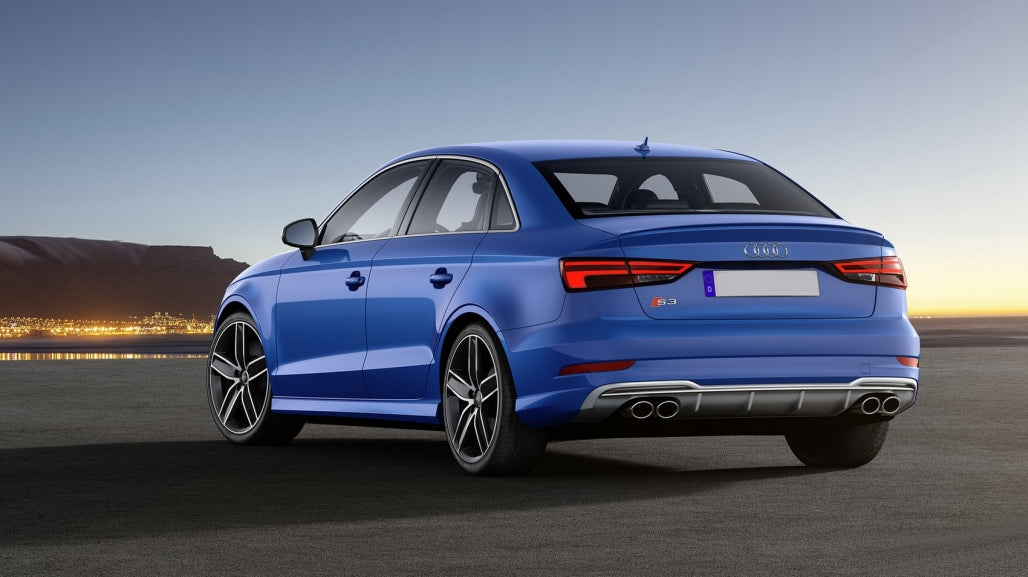Rear Bumper Valance Diffuser with Exhaust System for Audi A3 8V Facelift Sedan Convertible (2016–2019) S3 Design
