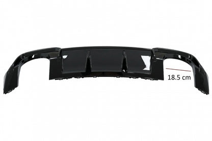 Rear Bumper Valance Diffuser with Spoiler Lip Audi A3 8V Facelift (2017-2019) Sedan Cabrio RS3 S-line Piano Black