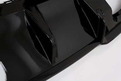 Rear Bumper Valance Diffuser with Spoiler Lip Audi A3 8V Facelift (2017-2019) Sedan Cabrio RS3 S-line Piano Black