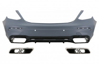 Rear Bumper with Chrome Exhaust Tips E63 Design for Mercedes E-Class W213 Sedan (2016–2019)
