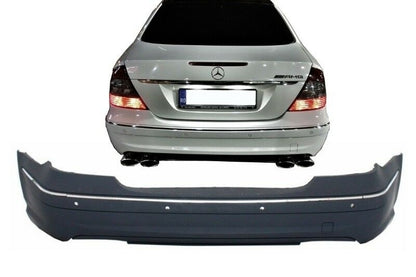 Rear Bumper with Chrome Strips for Mercedes E-Class W211 Sedan (2003–2009)