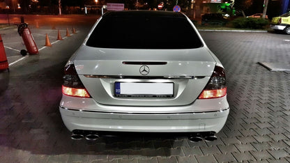 Rear Bumper with Chrome Strips for Mercedes E-Class W211 Sedan (2003–2009)