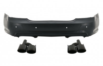 Rear Bumper with Diffuser and Black Exhaust Muffler Tips S65 Design for Mercedes S-Class W221 (2005–2013)