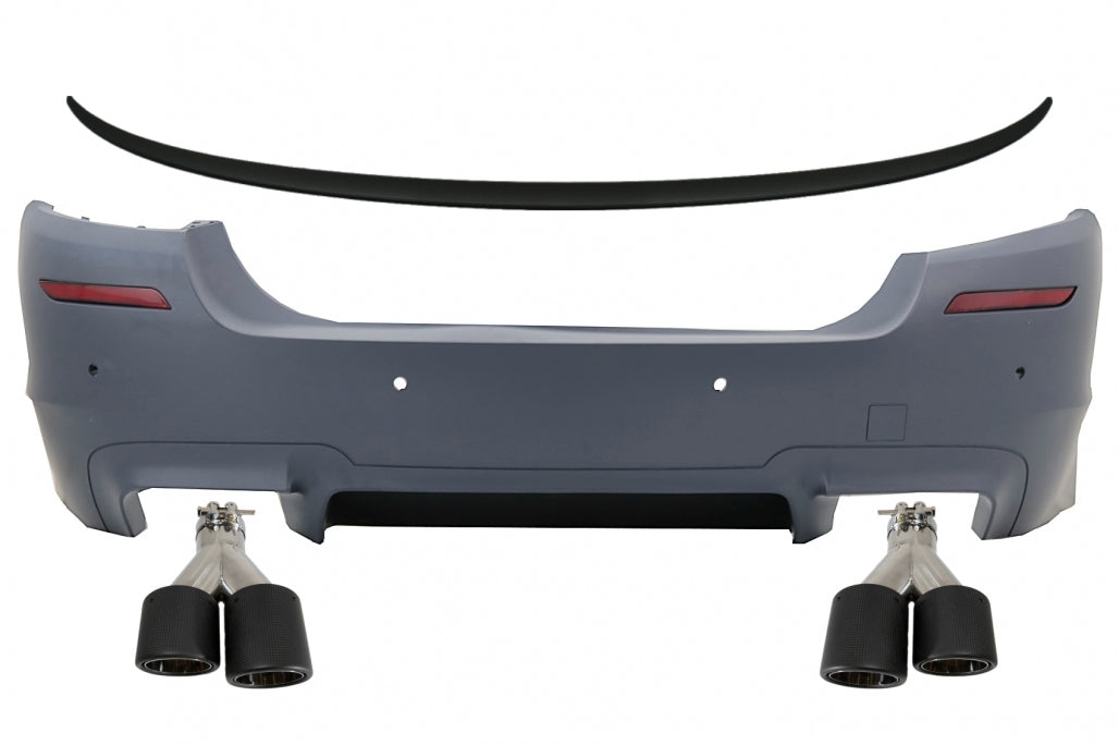 Rear Conversion Kit M5 Design with Carbon Tips & Trunk Spoiler for BMW 5 Series F10 (2011–2017)