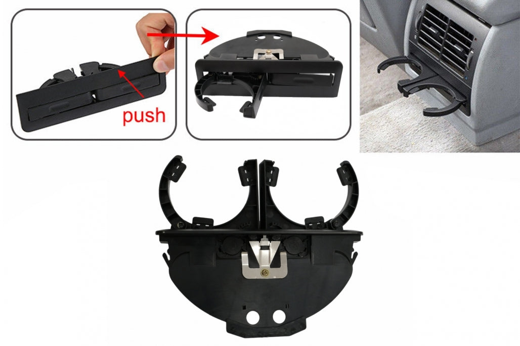 Rear Cup Holder Black for BMW 5 Series E39 Sedan Touring (1995–2004)