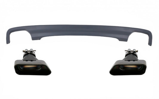 Rear Diffuser 550i Design Double Outlet with Square Exhaust Tips for BMW 5 Series F10 F11 (2011–2017)