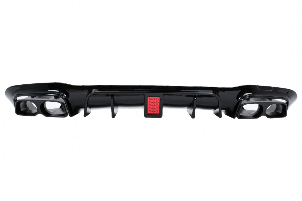 Rear Diffuser B Design Piano Black for Mercedes E-Class W213 Sport Line (2016–2019)